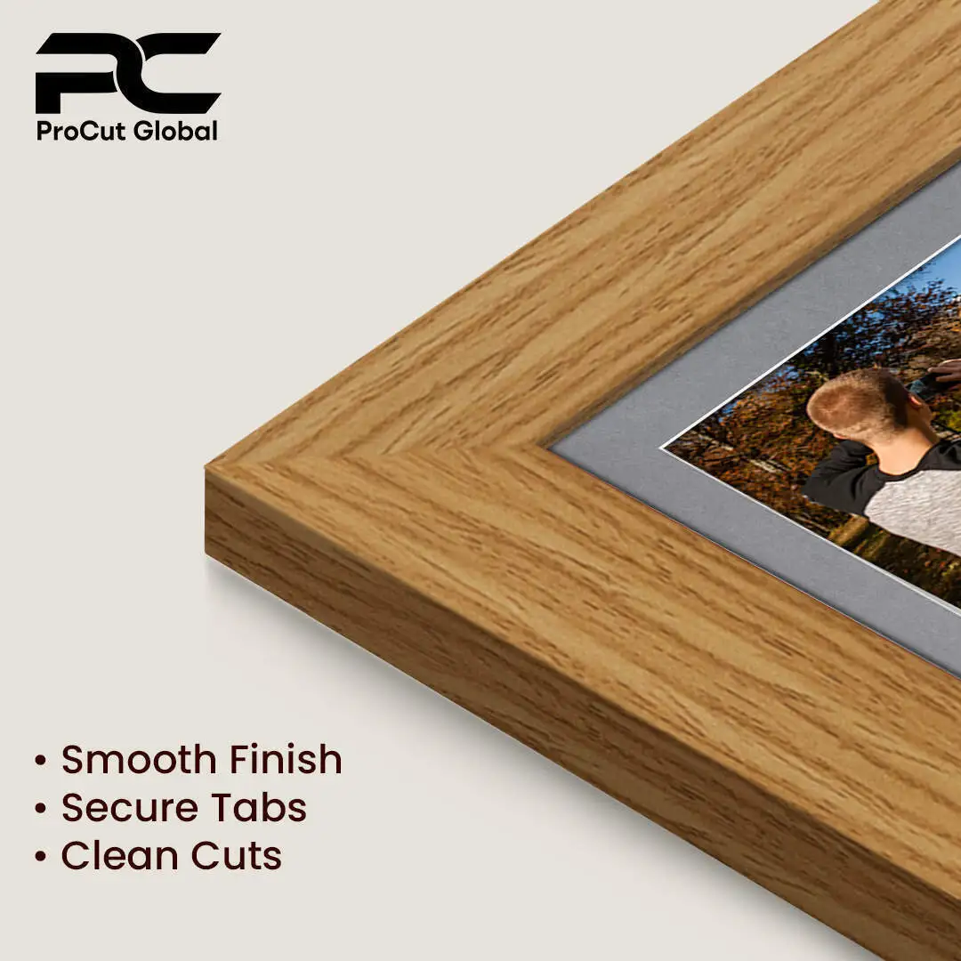 20x14" Light Oak Modern Multi Aperture Photo Frame Holds A4 (x2) Photos With Mid Grey Mount | Modern Collage Frame thumbnail 7