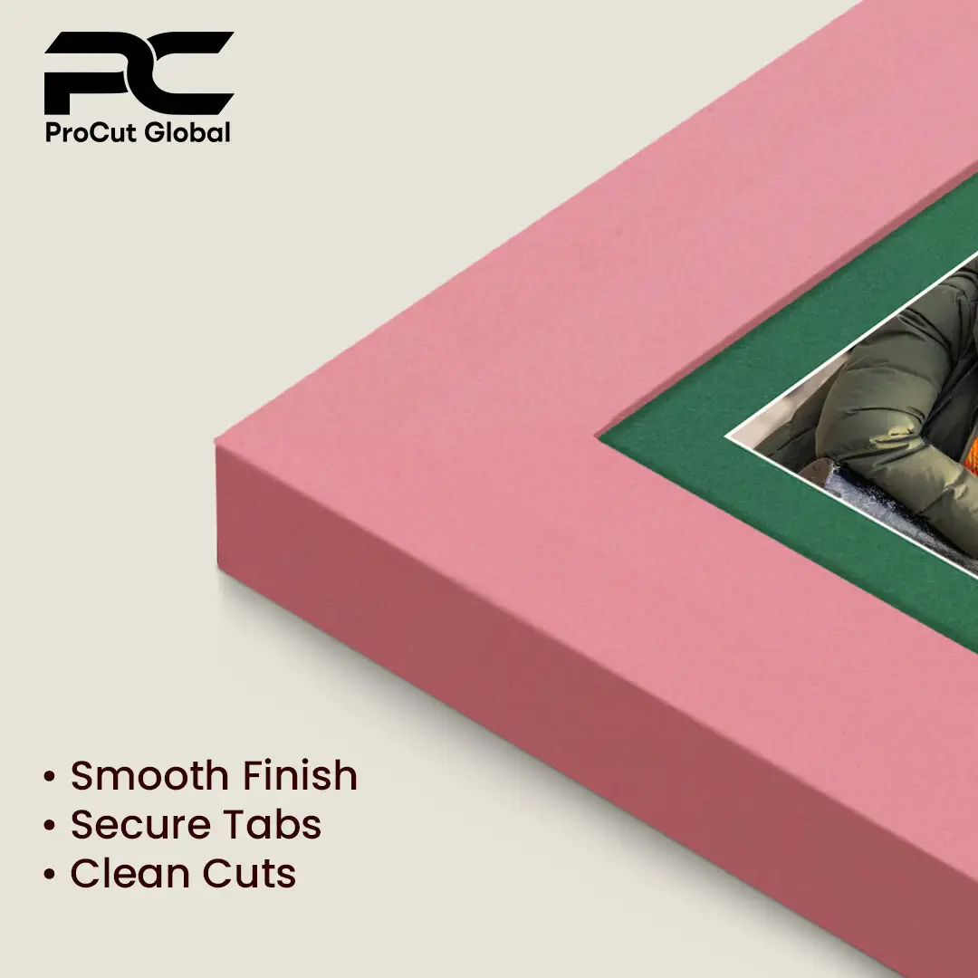 20x14" Pastel Pink Modern Multi Aperture Photo Frame Holds A4 (x2) Photos With Emerald (Green) Mount | Modern Collage Frame thumbnail 7