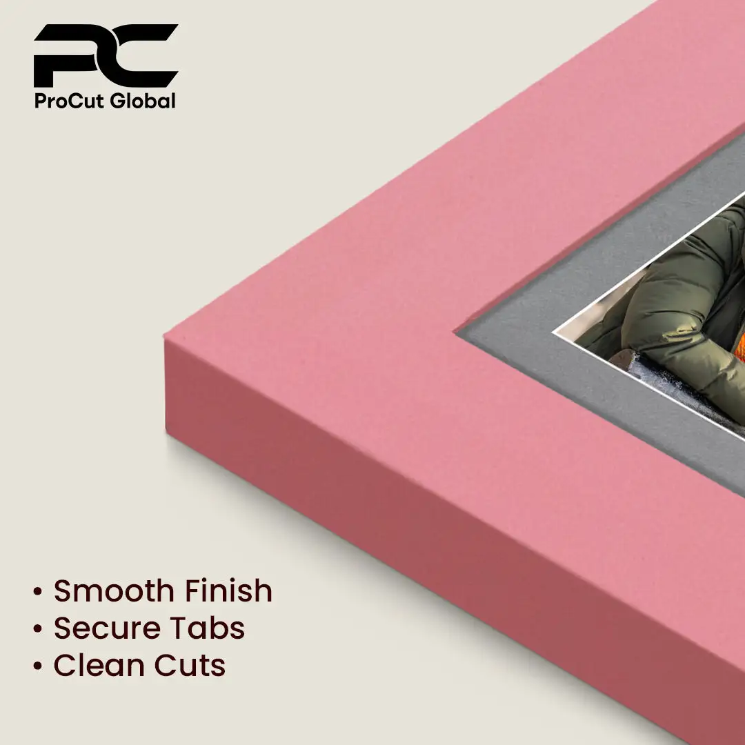 20x14" Pastel Pink Modern Multi Aperture Photo Frame Holds A4 (x2) Photos With Mid Grey Mount | Modern Collage Frame thumbnail 7