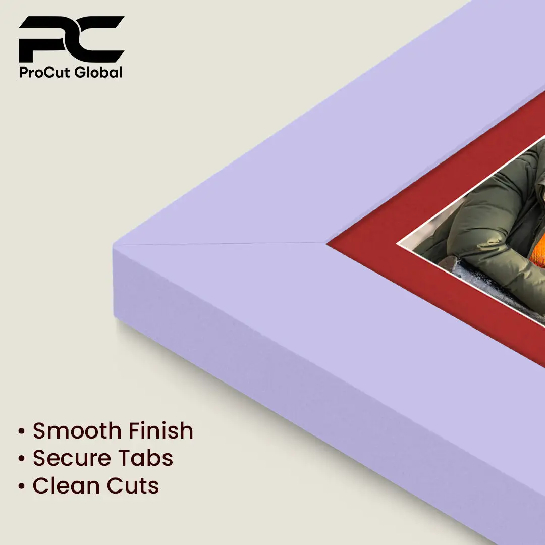 20x14" Purple Modern Multi Aperture Photo Frame Holds A4 (x2) Photos With Crimson Mount | Modern Collage Frame thumbnail 7