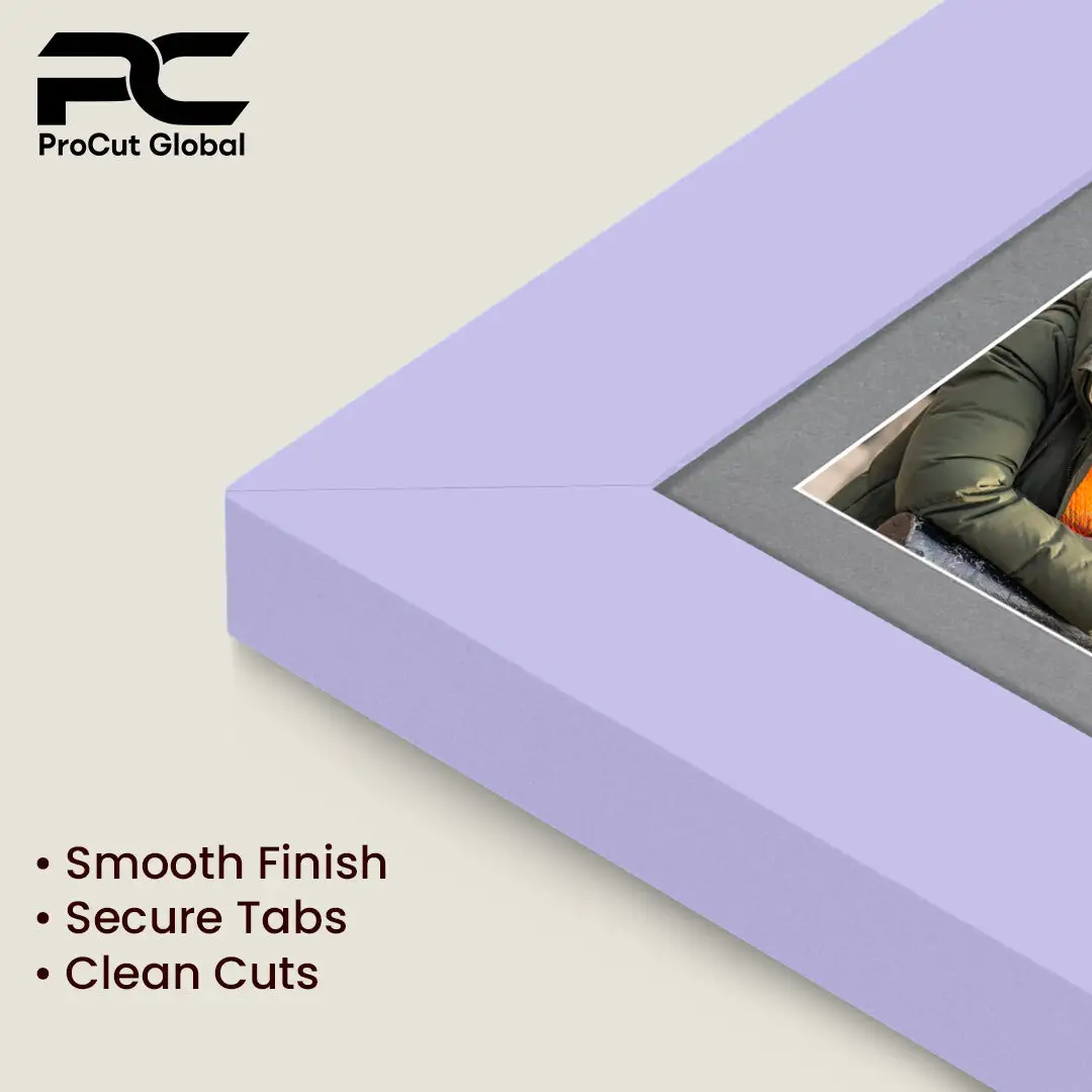 20x14" Purple Modern Multi Aperture Photo Frame Holds A4 (x2) Photos With Mid Grey Mount | Modern Collage Frame thumbnail 7