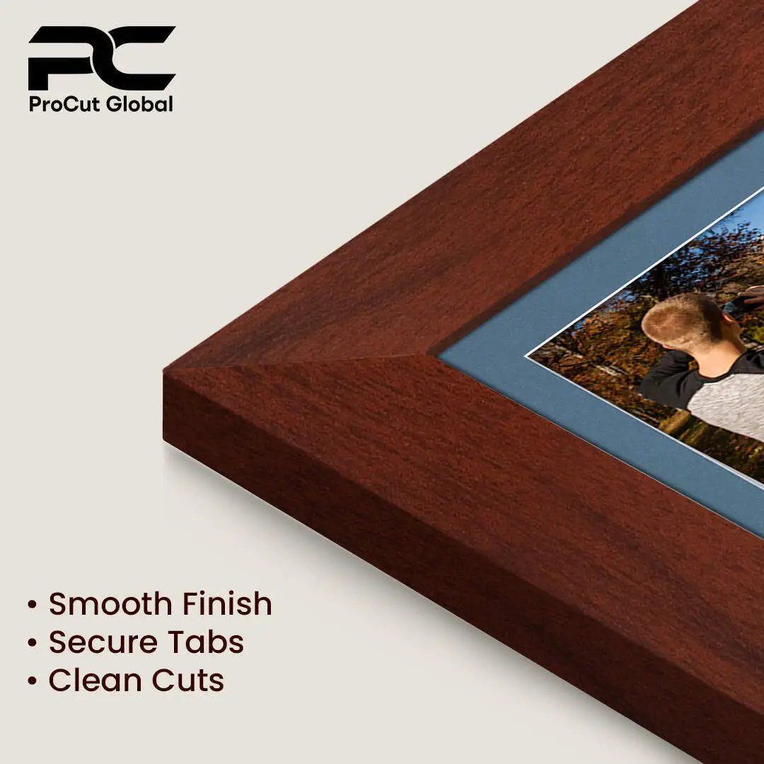 26x8" Modern Rose Wood Multi Aperture Photo Frame - Fits 6x4" (x5) Photos | Collage Frame thumbnail 7