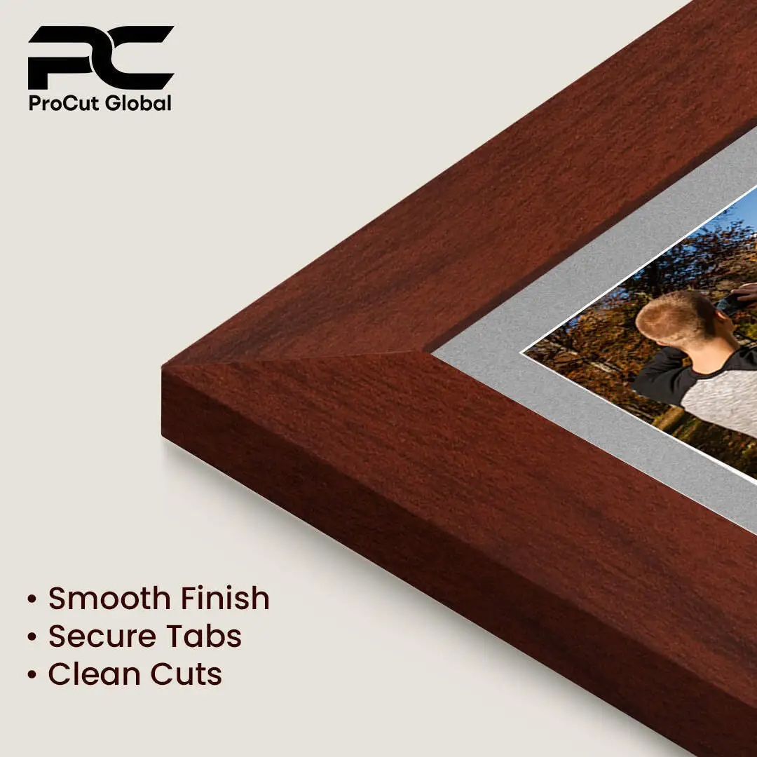 26x8" Modern Rose Wood Multi Aperture Photo Frame - Fits 6x4" (x5) Photos | Collage Frame thumbnail 7