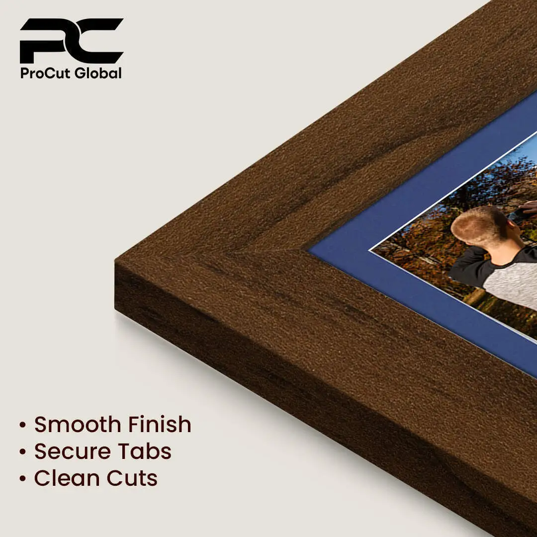 26x8" Modern Walnut Multi Aperture Photo Frame - Fits 6x4" (x5) Photos | Collage Frame thumbnail 7