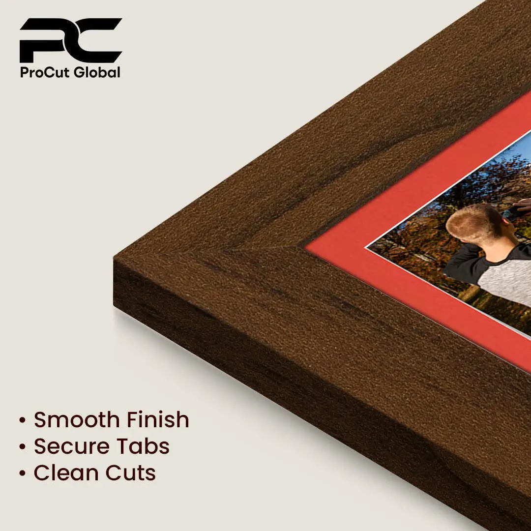 26x8" Walnut Modern Multi Aperture Photo Frame - Fits 6x4" (x5) Photos | Collage Frame thumbnail 7
