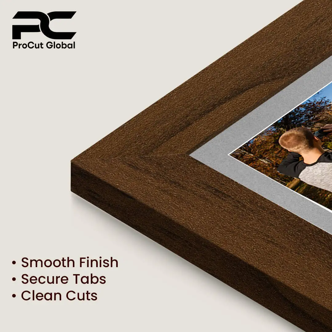 26x8" Modern Walnut Multi Aperture Photo Frame - Fits 6x4" (x5) Photos | Collage Frame thumbnail 7
