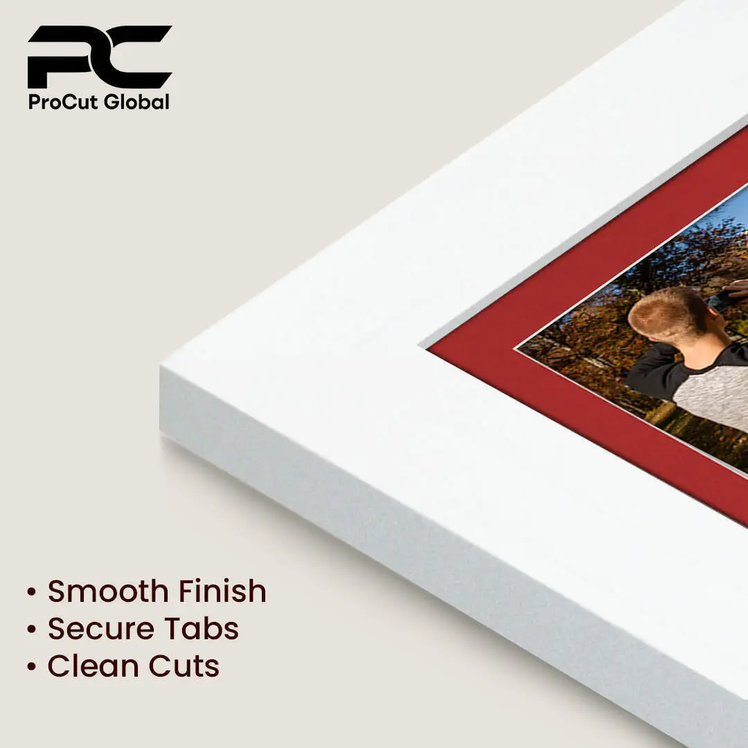 26x8" White Modern Multi Aperture Photo Frame Holds 6x4" (x5) Photos With Crimson Mount | Modern Collage Frame thumbnail 7