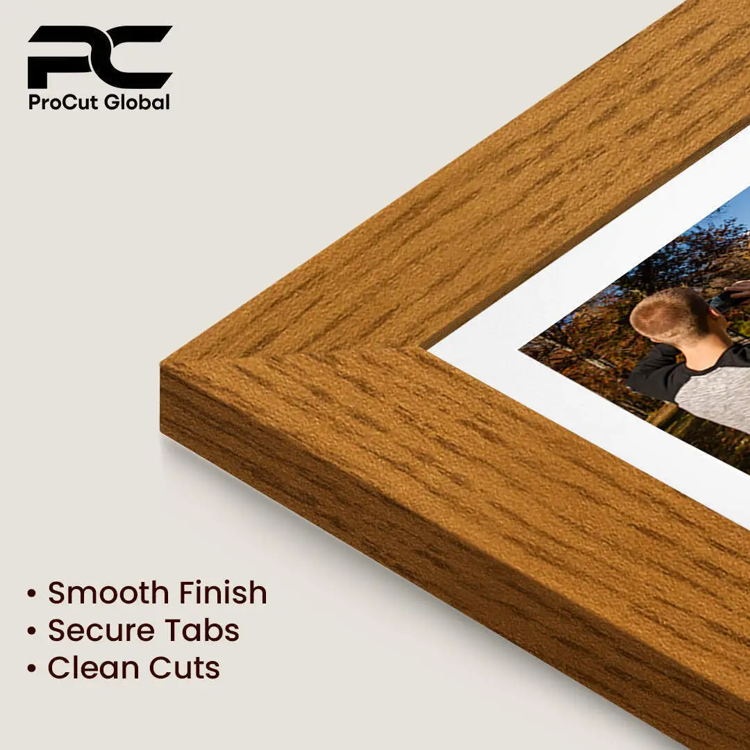 40x20cm Oak Modern Multi Aperture Photo Frame Holds 6x4" (x3) Photos With Ice White Mount | Modern Collage Frame thumbnail 7