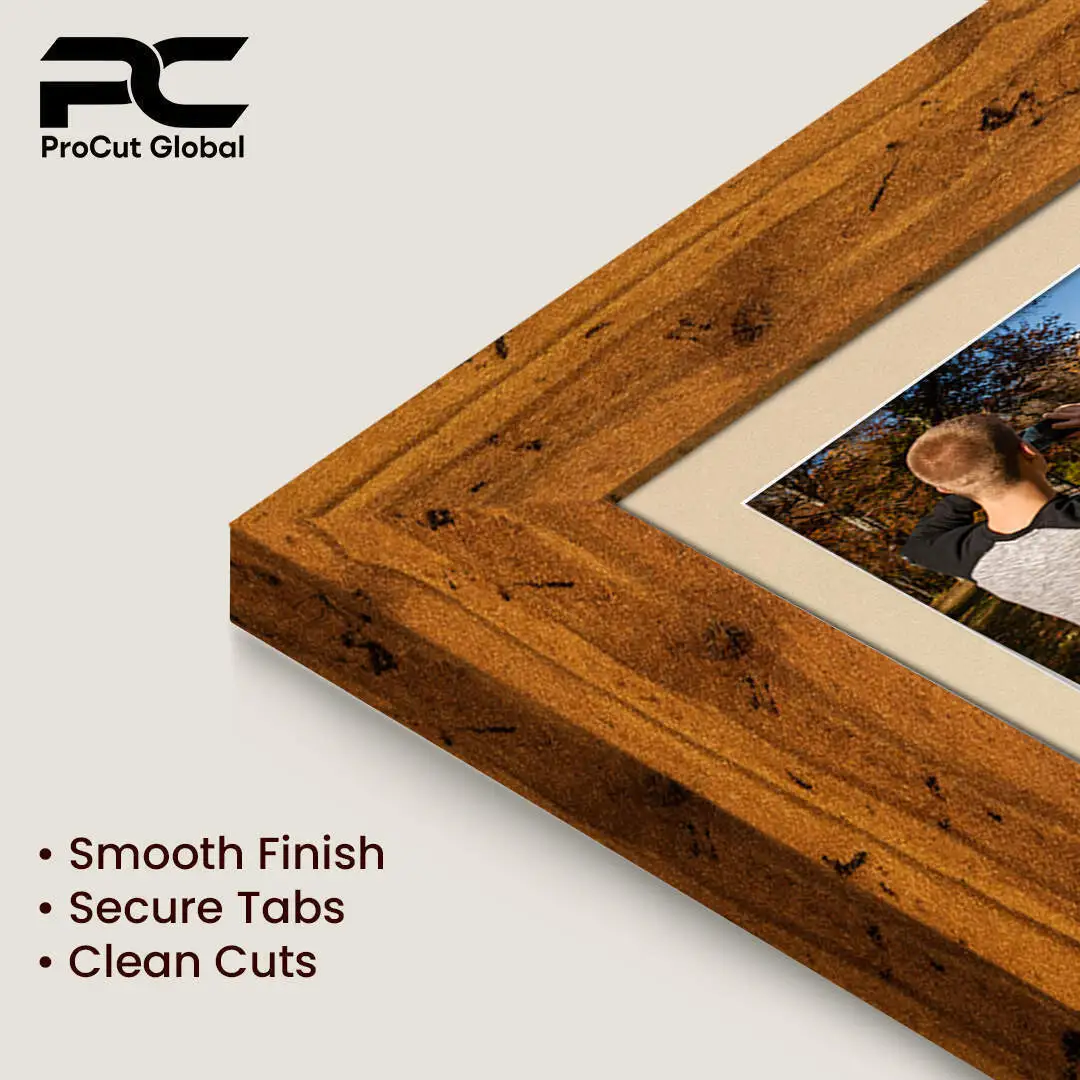 40x20cm Rustic Oak Modern Multi Aperture Photo Frame Holds 6x4" (x3) Photos With Ivory Mount | Modern Collage Frame thumbnail 7