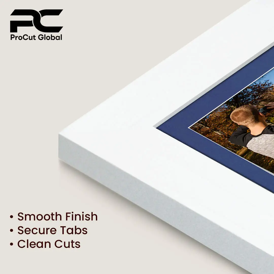 40x20cm White Modern Multi Aperture Photo Frame Holds 6x4" (x3) Photos With Blue Mount | Modern Collage Frame thumbnail 7