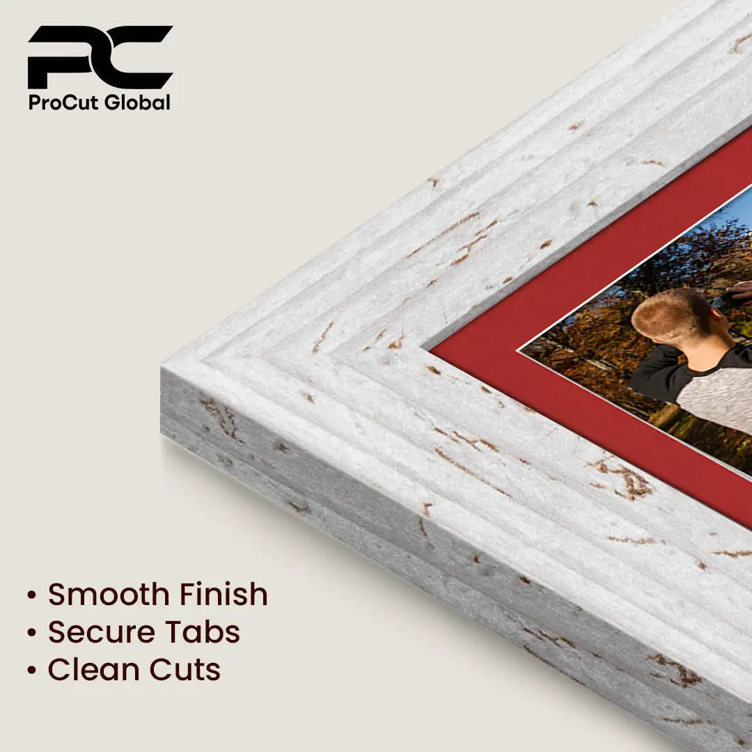 40x20cm White Rustic Modern Multi Aperture Photo Frame Holds 6x4" (x3) Photos With Crimson Mount | Modern Collage Frame thumbnail 7
