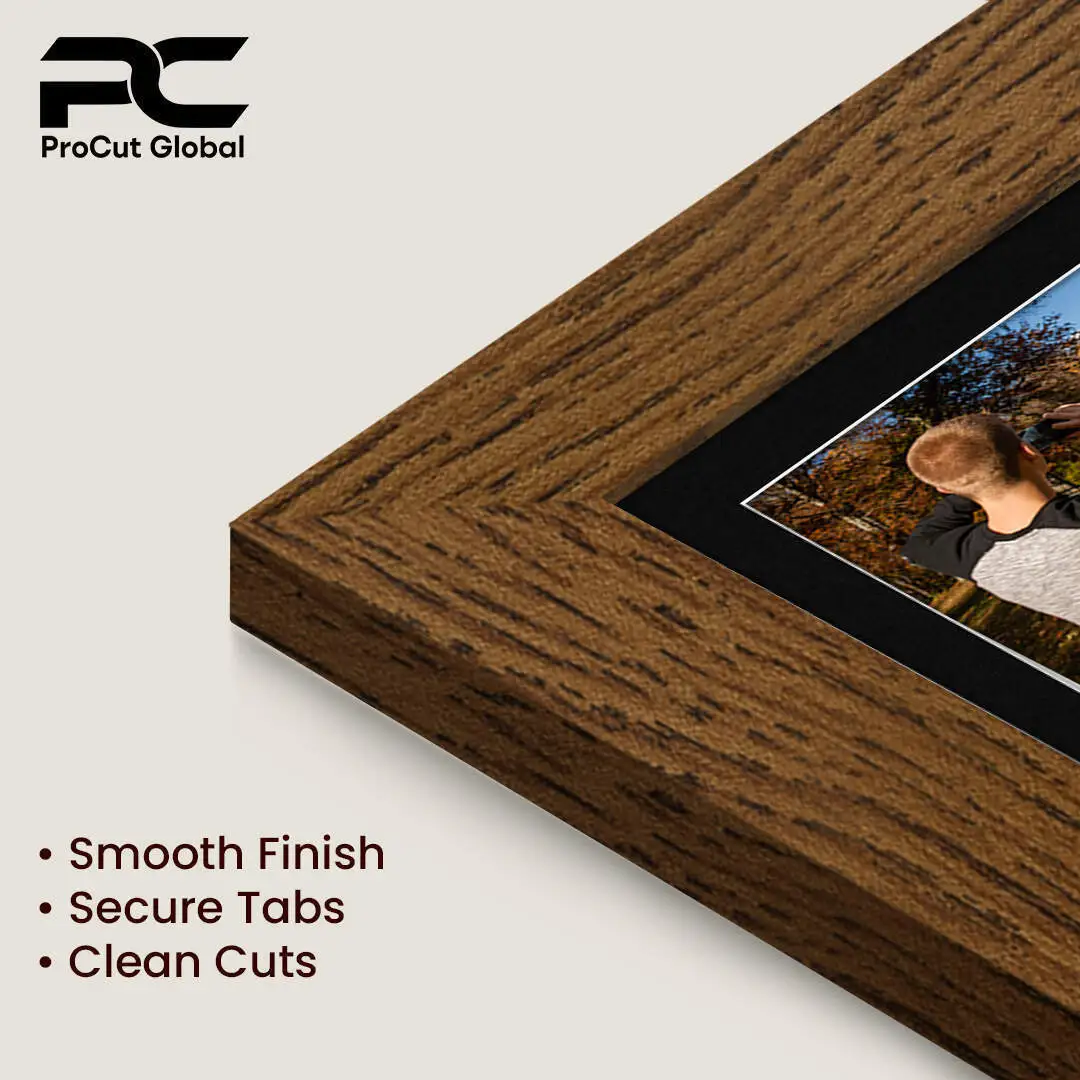 50x20cm Dark Oak Modern Multi Aperture Photo Frame - Fits 6x4" (x4) Photos | Collage Frame thumbnail 7