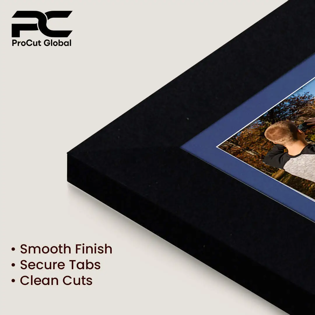 50x20cm Matte Black Modern Multi Aperture Photo Frame Holds 6x4" (x4) Photos With Blue Mount | Modern Collage Frame thumbnail 7