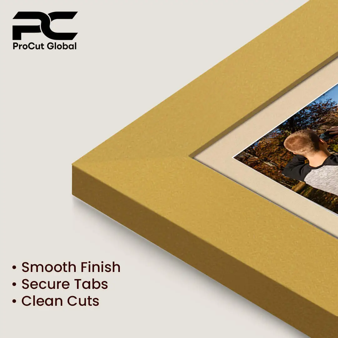 50x20cm Mustard Yellow Modern Multi Aperture Photo Frame Holds 6x4" (x4) Photos With Ivory Mount | Modern Collage Frame thumbnail 7
