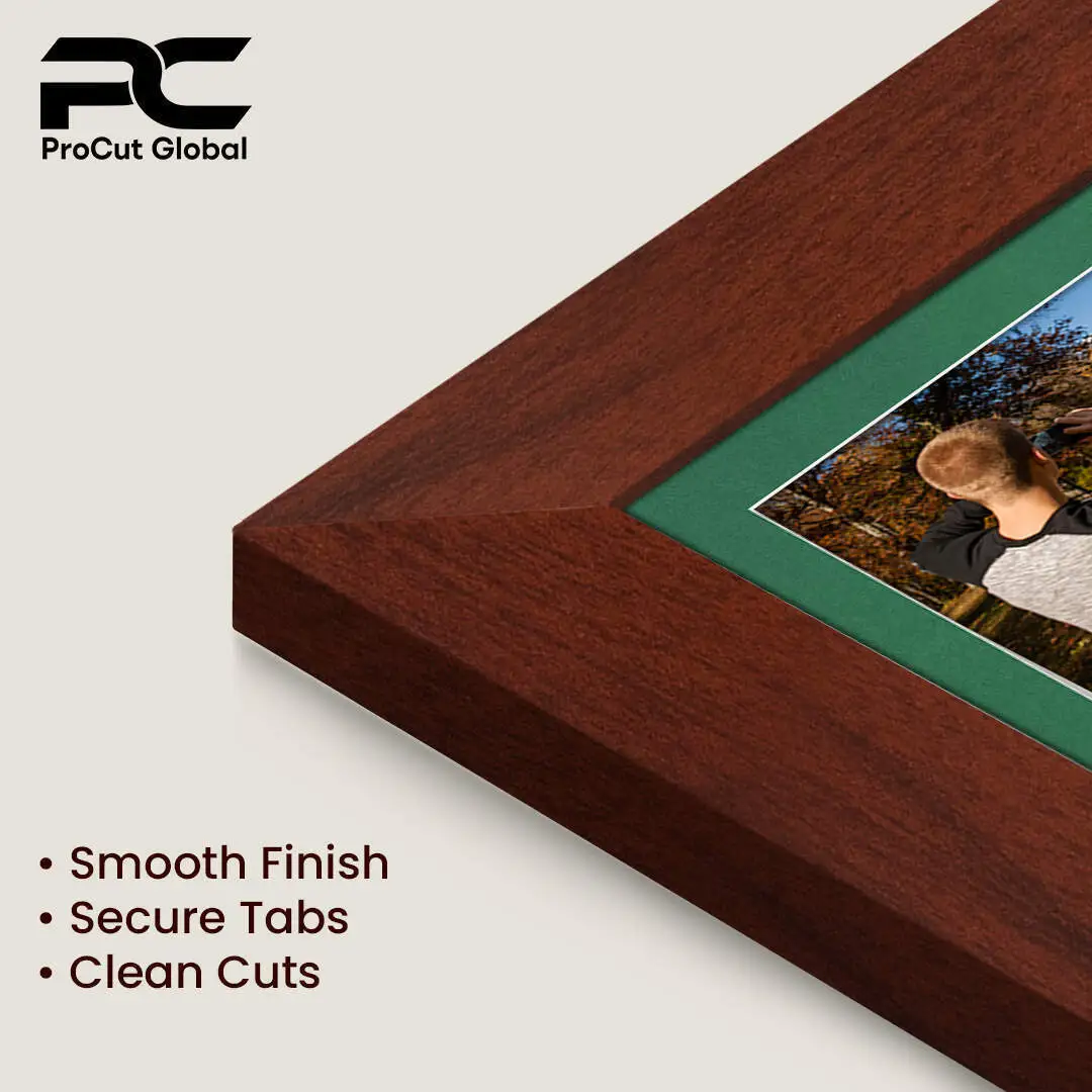 50x20cm Rose Wood Modern Multi Aperture Photo Frame Holds 6x4" (x4) Photos With Emerald (Green) Mount | Modern Collage Frame thumbnail 7
