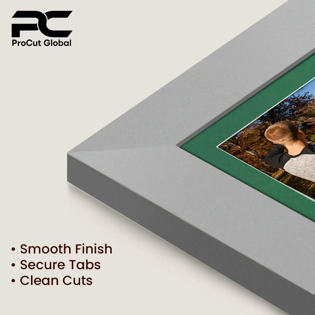 50x20cm Silver Modern Multi Aperture Photo Frame Holds 6x4" (x4) Photos With Emerald (Green) Mount | Modern Collage Frame thumbnail 7