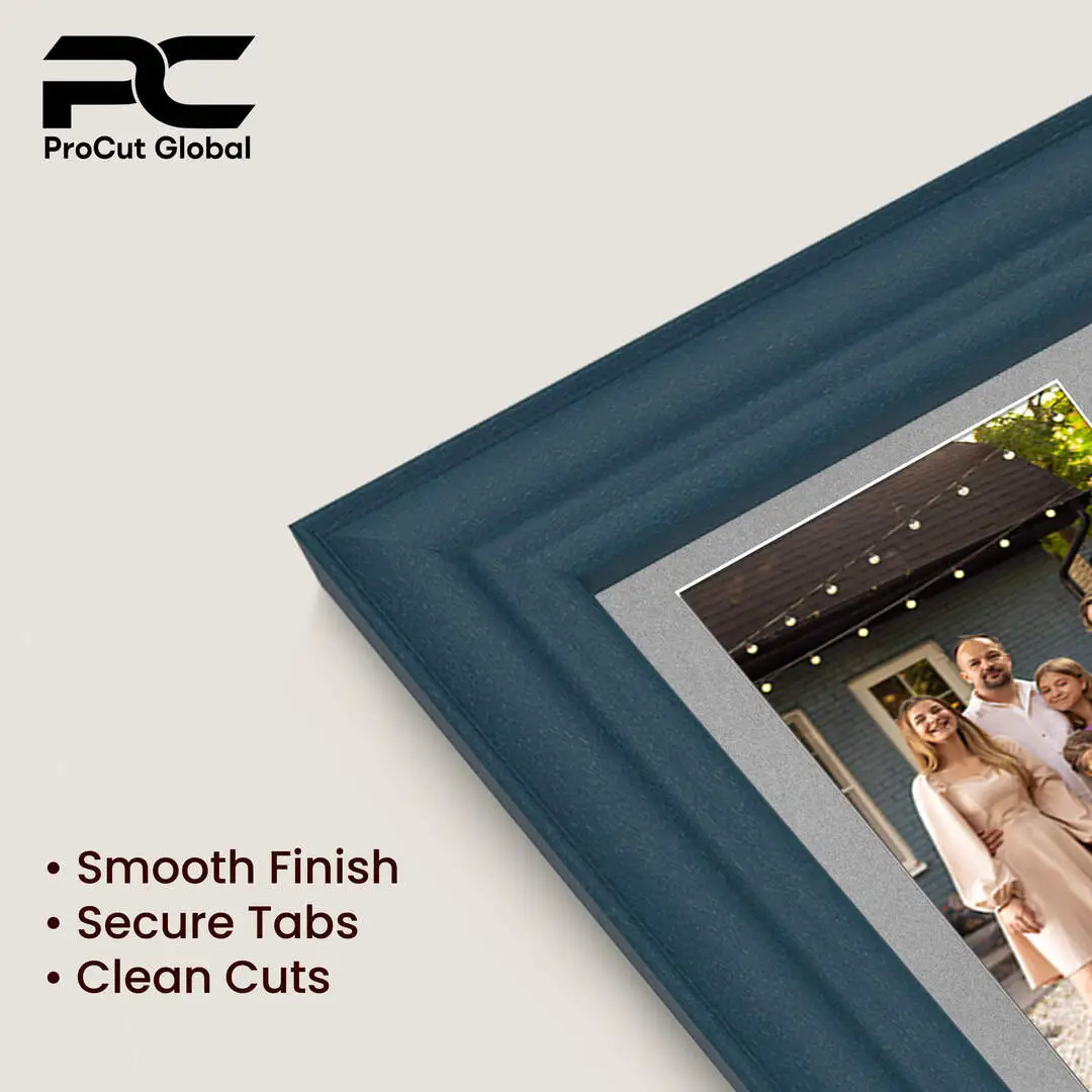 20x16" Navy Blue Classic Multi Aperture Photo Frame Holds 7x5" (x2) & 6x4" (x7) Photos With Silver Mount | Modern Collage Frame thumbnail 7