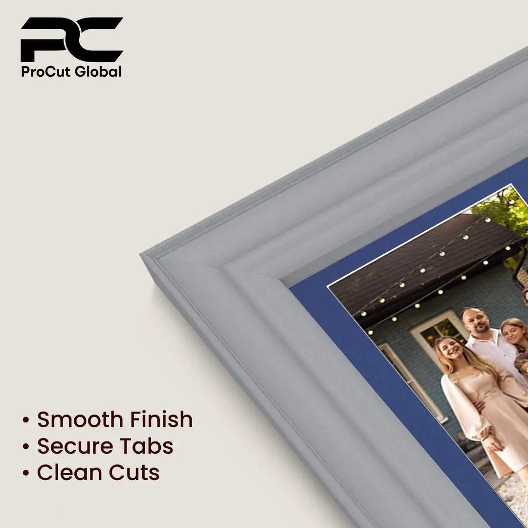 80x70cm Silver Classic Multi Aperture Photo Frame Holds 6x4" (x18) & 4x4" (x2) Photos With Blue Mount | Modern Collage Frame thumbnail 7