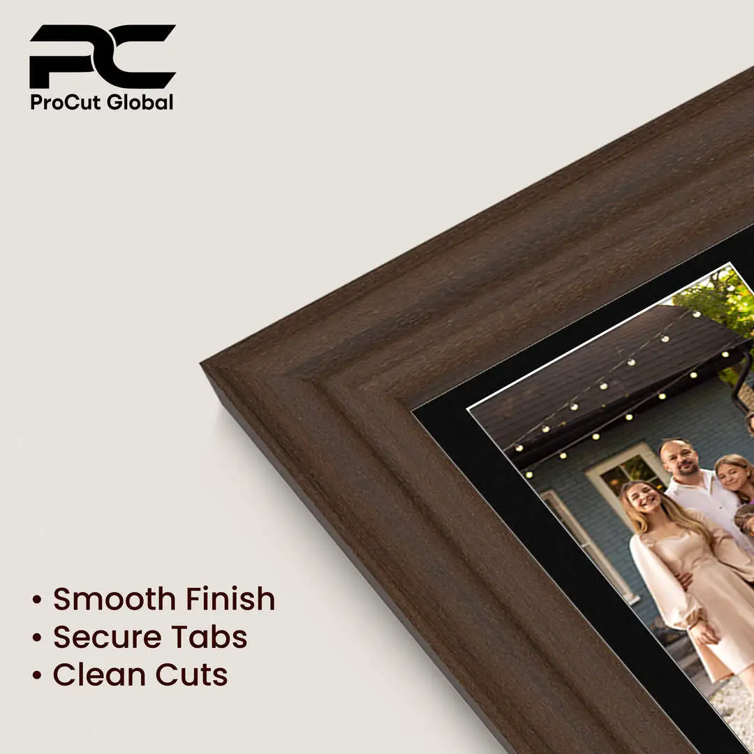 80x70cm Walnut Classic Multi Aperture Photo Frame Holds 6x4" (x18) & 4x4" (x2) Photos With Black Mount | Modern Collage Frame thumbnail 7