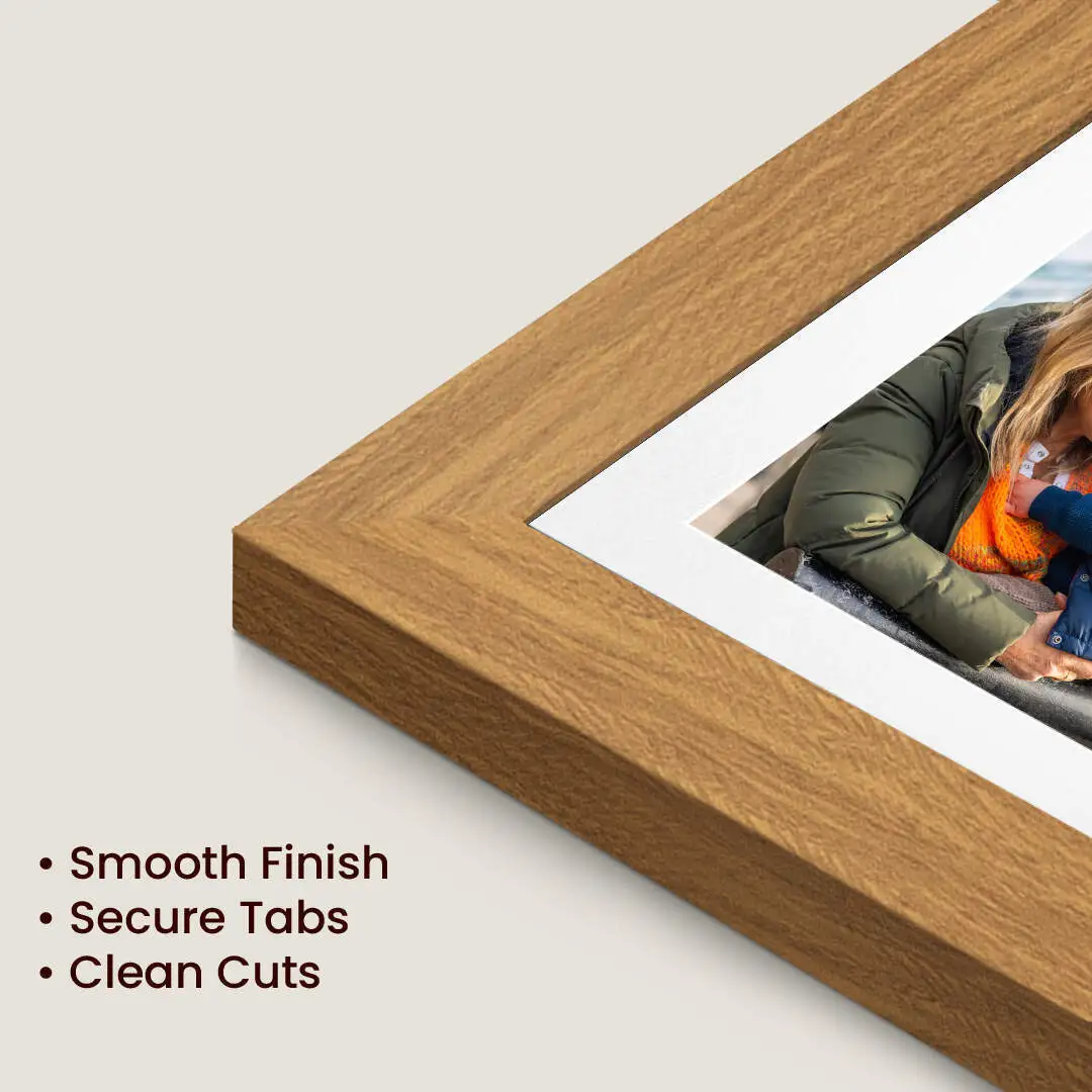 20x16" Sleek Oak Multi Aperture Photo Frame - Fits 7x5" (x2) & 6x4" (x7) Photos | Collage Frame thumbnail 7