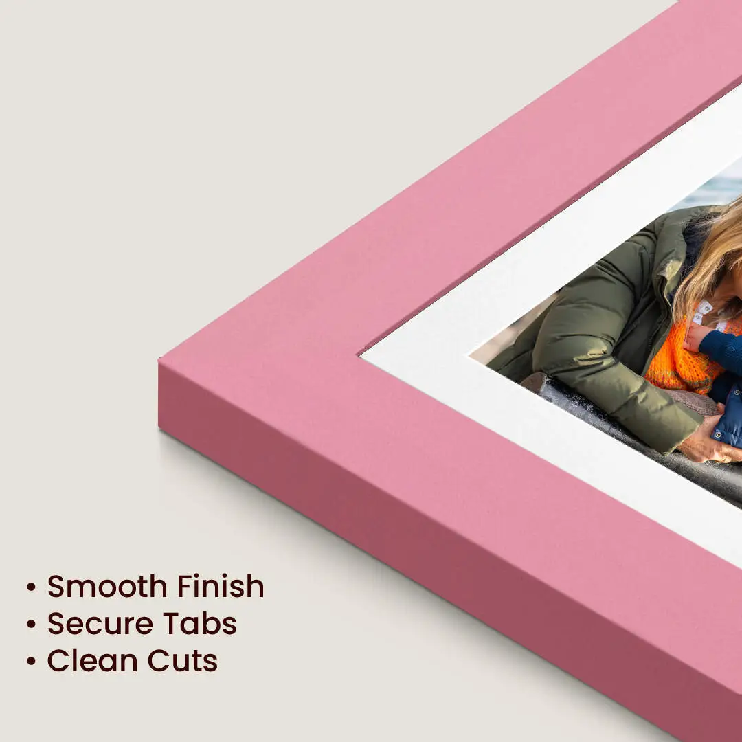 20x16" Pastel Pink Sleek Multi Aperture Photo Frame Holds 7x5" (x2) & 6x4" (x7) Photos With Crimson Mount | Modern Collage Frame thumbnail 7
