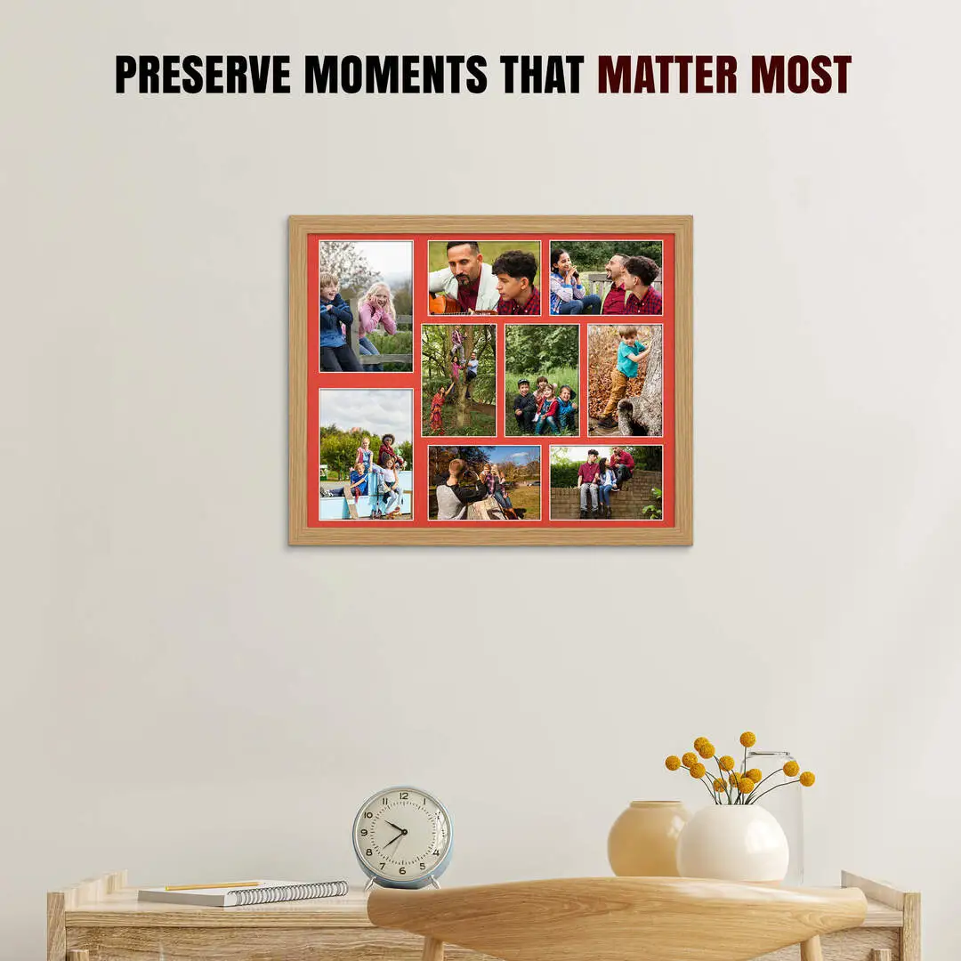 20x16" Modern Multi Aperture Photo Frame - Fits 7x5" (x2) & 6x4" (x7) Photos | Collage Frame thumbnail 2