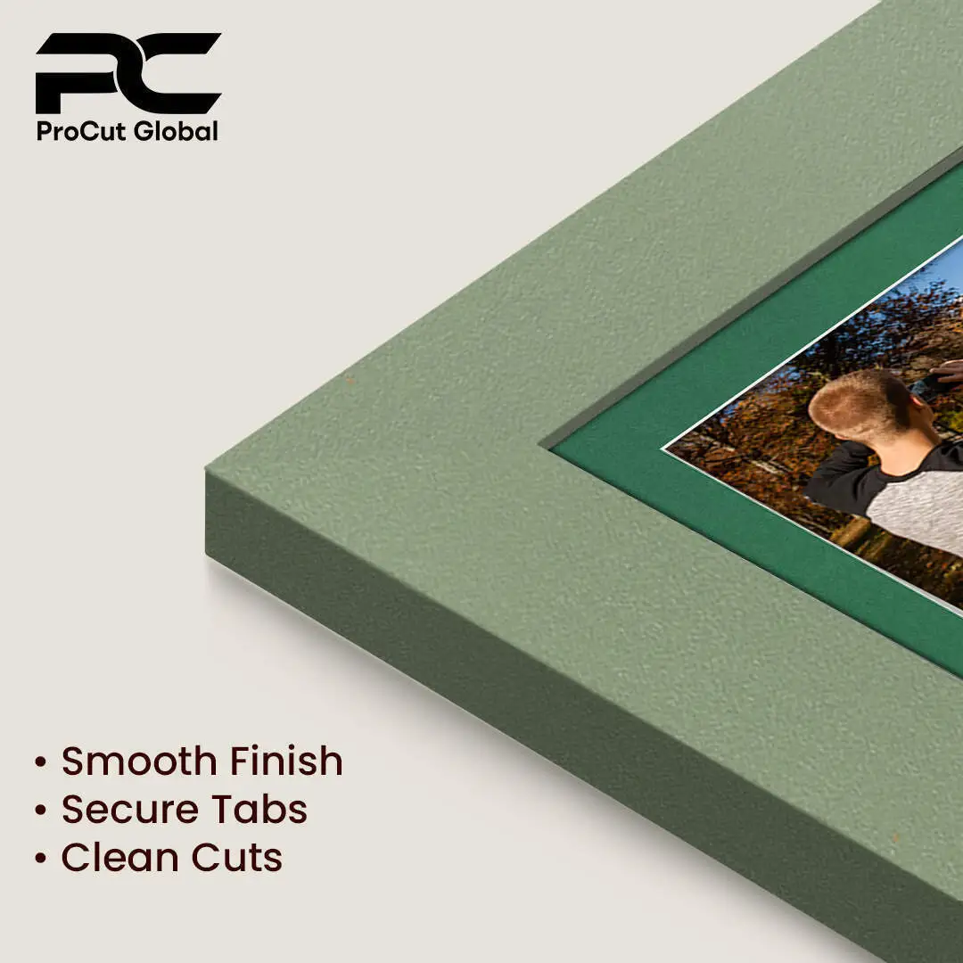 20x16" Green Modern Multi Aperture Photo Frame Holds 7x5" (x2) & 6x4" (x7) Photos With Emerald (Green) Mount | Modern Collage Frame thumbnail 7