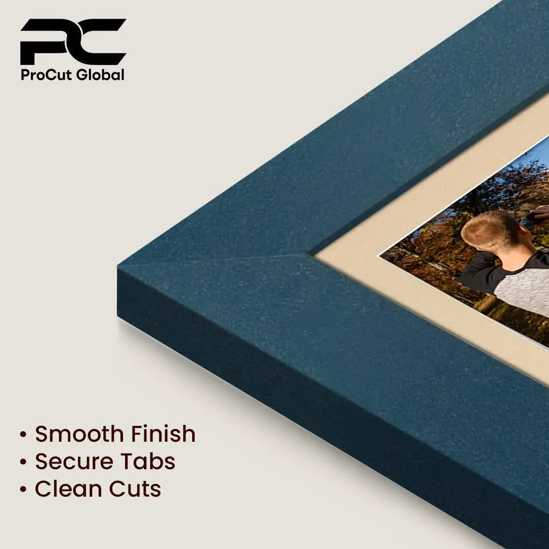 20x16" Navy Blue Modern Multi Aperture Photo Frame Holds 7x5" (x2) & 6x4" (x7) Photos With Ivory Mount | Modern Collage Frame thumbnail 7