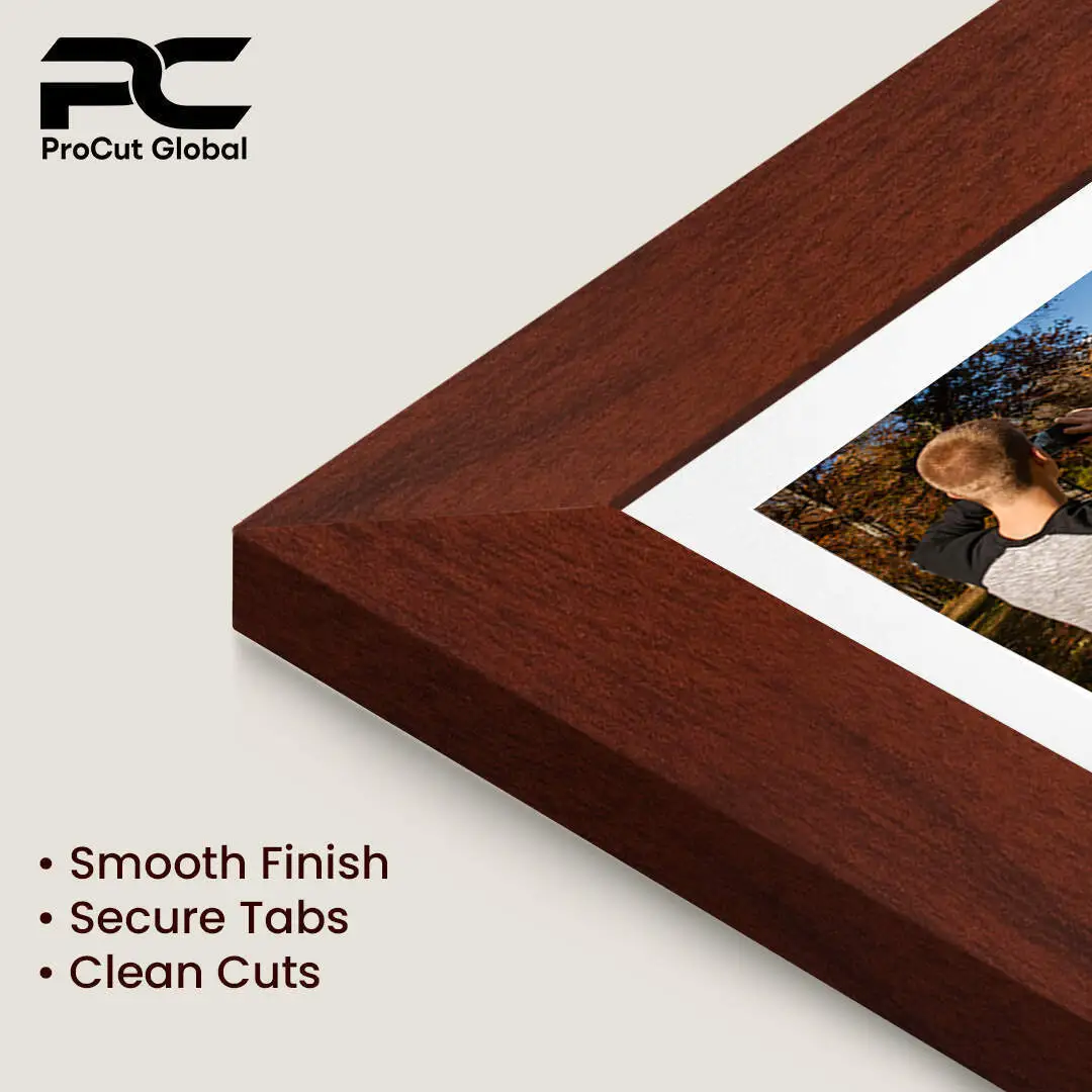 20x16" Rose Wood Modern Multi Aperture Photo Frame - Fits 7x5" (x2) & 6x4" (x7) Photos | Collage Frame thumbnail 7