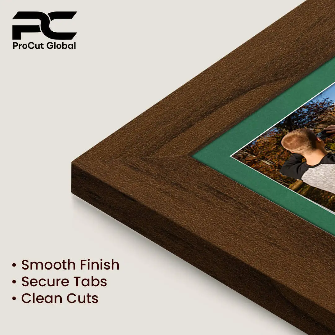 20x16" Walnut Modern Multi Aperture Photo Frame - Fits 7x5" (x2) & 6x4" (x7) Photos | Collage Frame thumbnail 7
