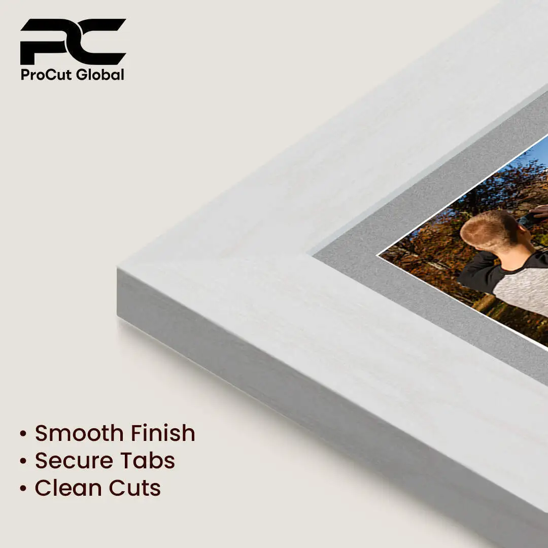 20x16" Ash White Modern Multi Aperture Photo Frame Holds 7x5" (x2) & 6x4" (x7) Photos With Silver Mount | Modern Collage Frame thumbnail 7