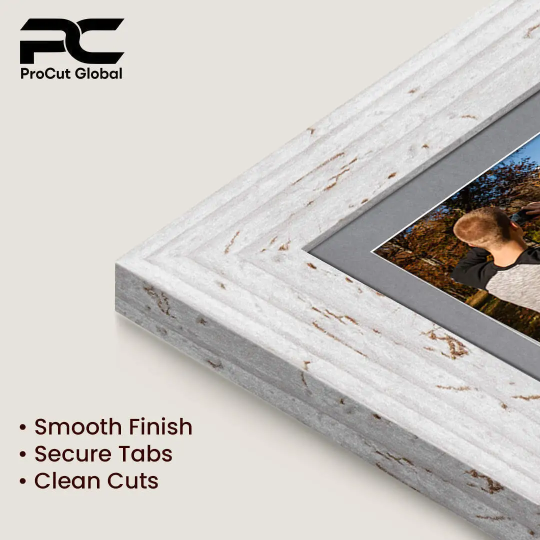 20x16" White Rustic Modern Multi Aperture Photo Frame - Fits 7x5" (x2) & 6x4" (x7) Photos | Collage Frame thumbnail 7