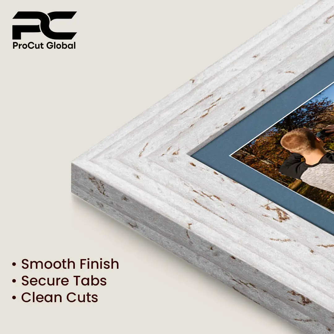 20x16" White Rustic Modern Multi Aperture Photo Frame Holds 7x5" (x2) & 6x4" (x7) Photos With Pompador Mount | Modern Collage Frame thumbnail 7
