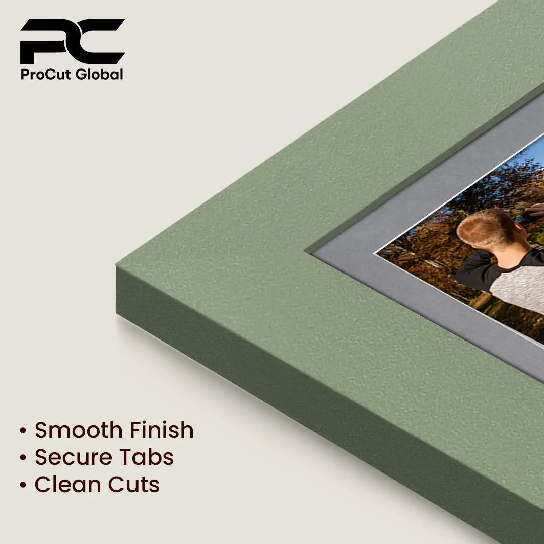 80x70cm Green Modern Multi Aperture Photo Frame Holds 6x4" (x18) & 4x4" (x2) Photos With Mid Grey Mount | Modern Collage Frame thumbnail 7