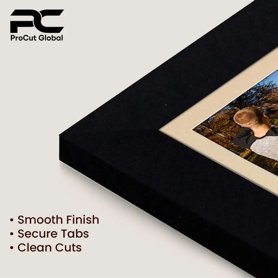 80x70cm Matte Black Modern Multi Aperture Photo Frame Holds 6x4" (x18) & 4x4" (x2) Photos With Ivory Mount | Modern Collage Frame thumbnail 7