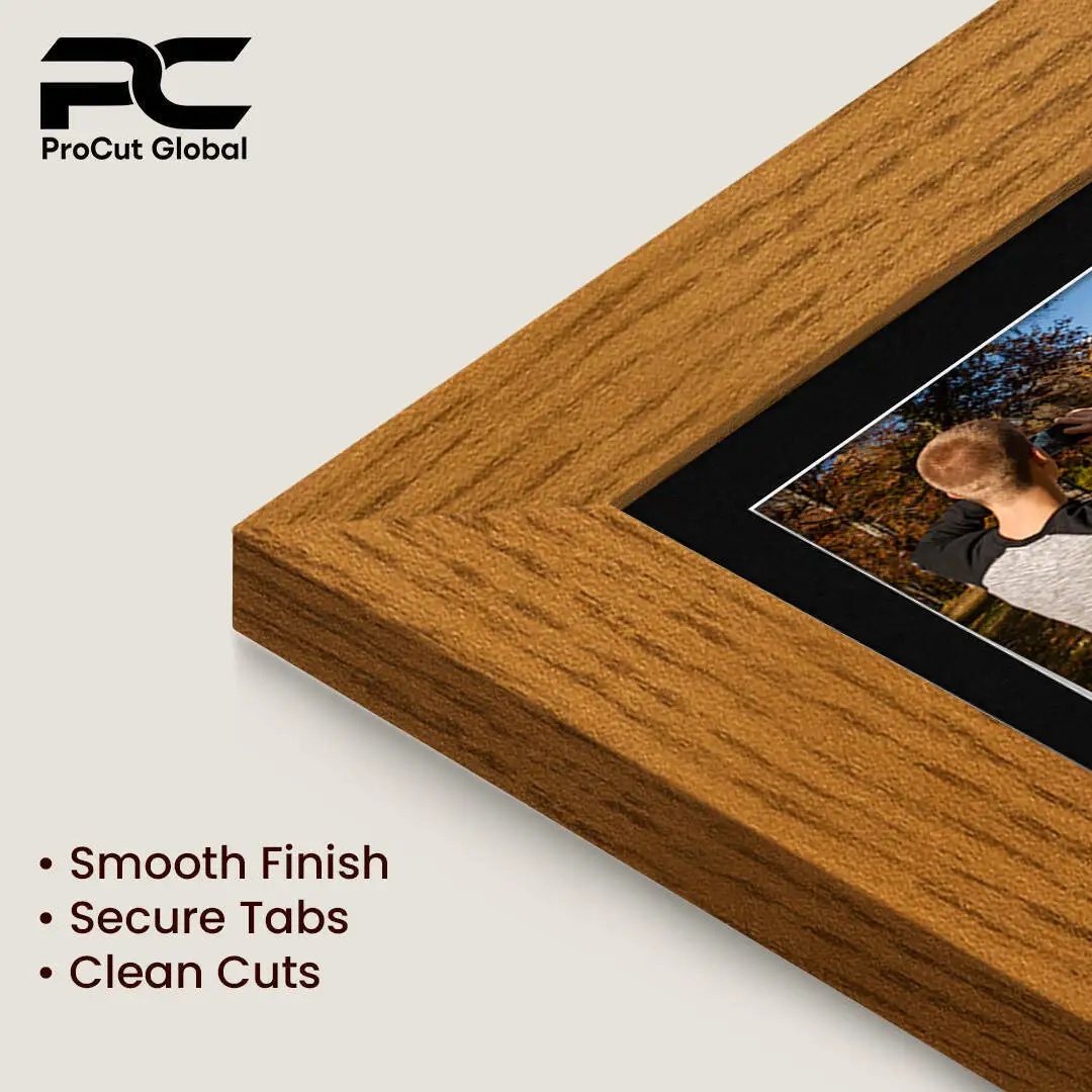 80x70cm Oak Modern Multi Aperture Photo Frame Holds 6x4" (x18) & 4x4" (x2) Photos With Black Mount | Modern Collage Frame thumbnail 7