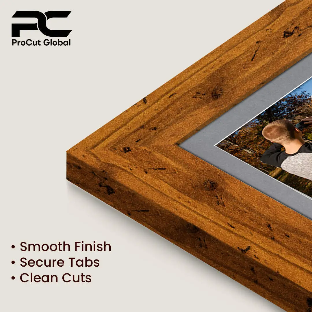 80x70cm Rustic Oak Modern Multi Aperture Photo Frame - Fits 6x4" (x18) & 4x4" (x2) Photos | Collage Frame thumbnail 7
