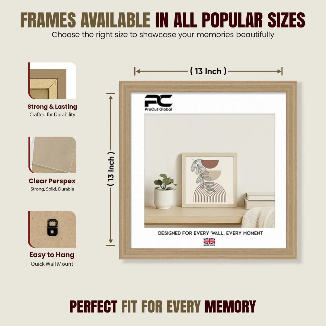13x13" Classic Country Pine Picture Frame - Timeless Wall Display For Family Photos & Artwork thumbnail 4