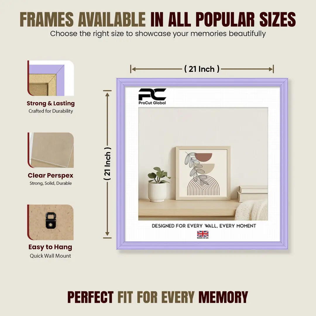 21x21" Classic Purple Picture Frame - Elegant Wall Display For Photos & Artwork thumbnail 4