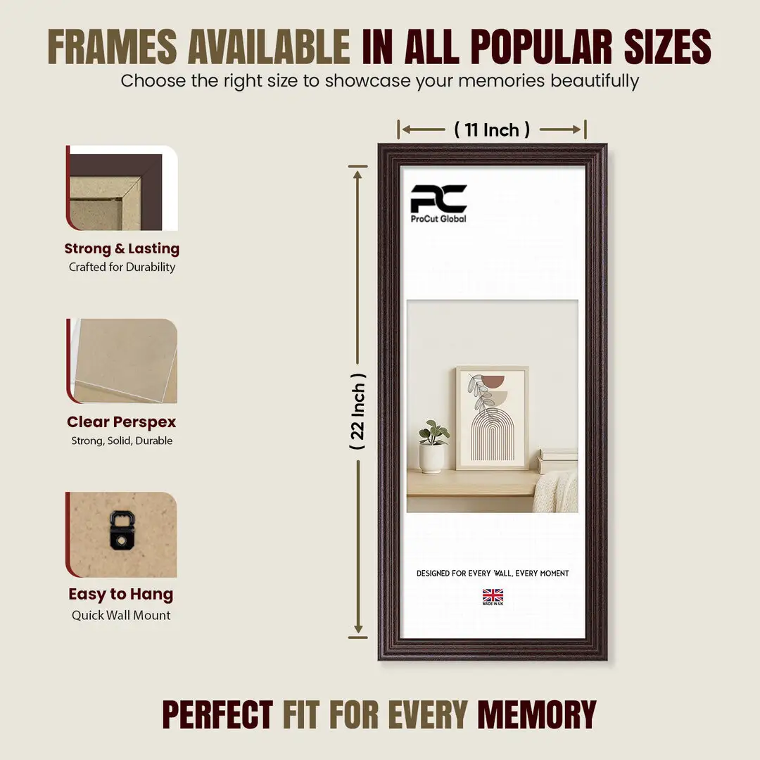 22x11" Classic Rose Wood Picture Frame - Elegant Wall Display For Photos & Artwork thumbnail 4