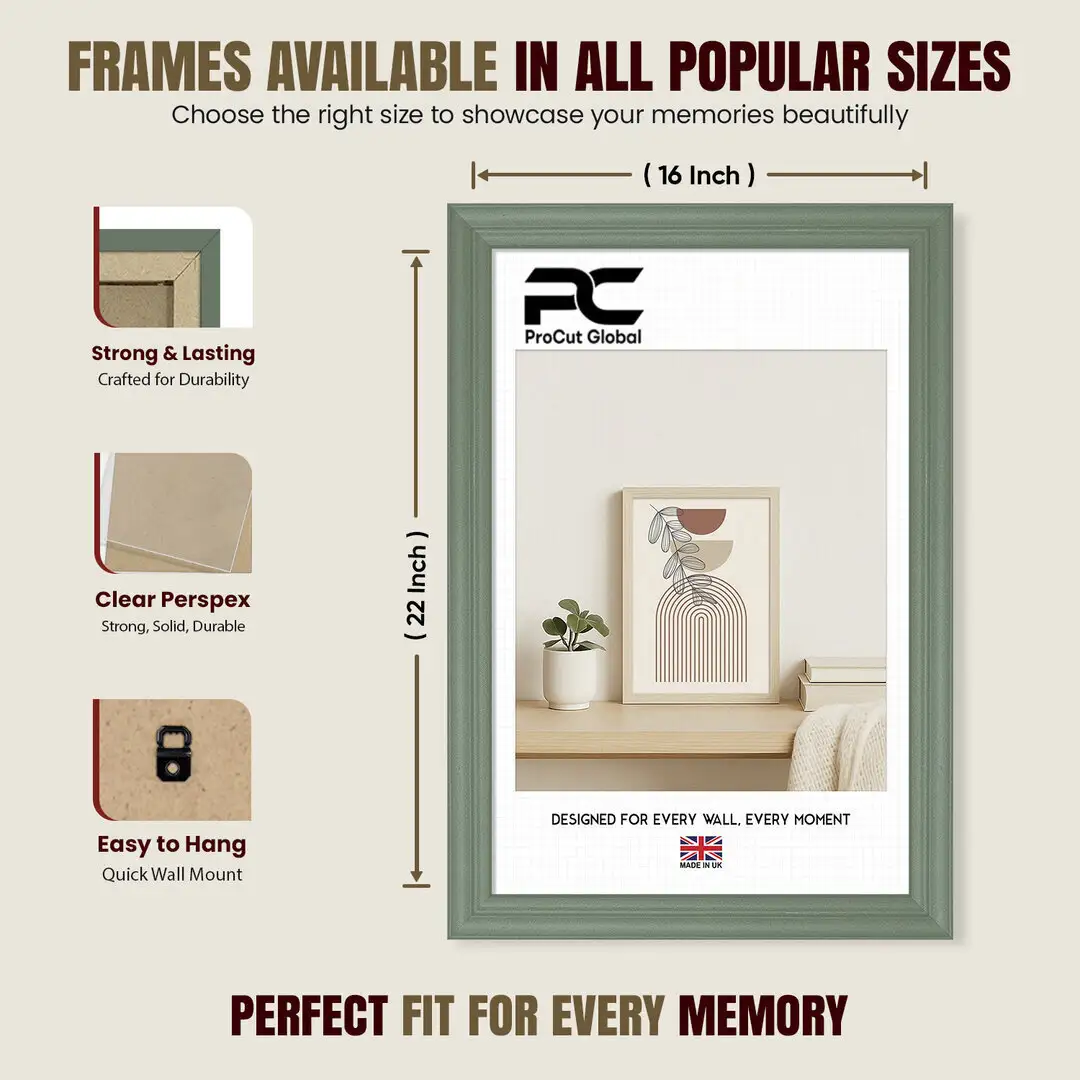 22x16" Classic Green Picture Frame - Timeless Wall Display For Family Photos & Artwork thumbnail 4