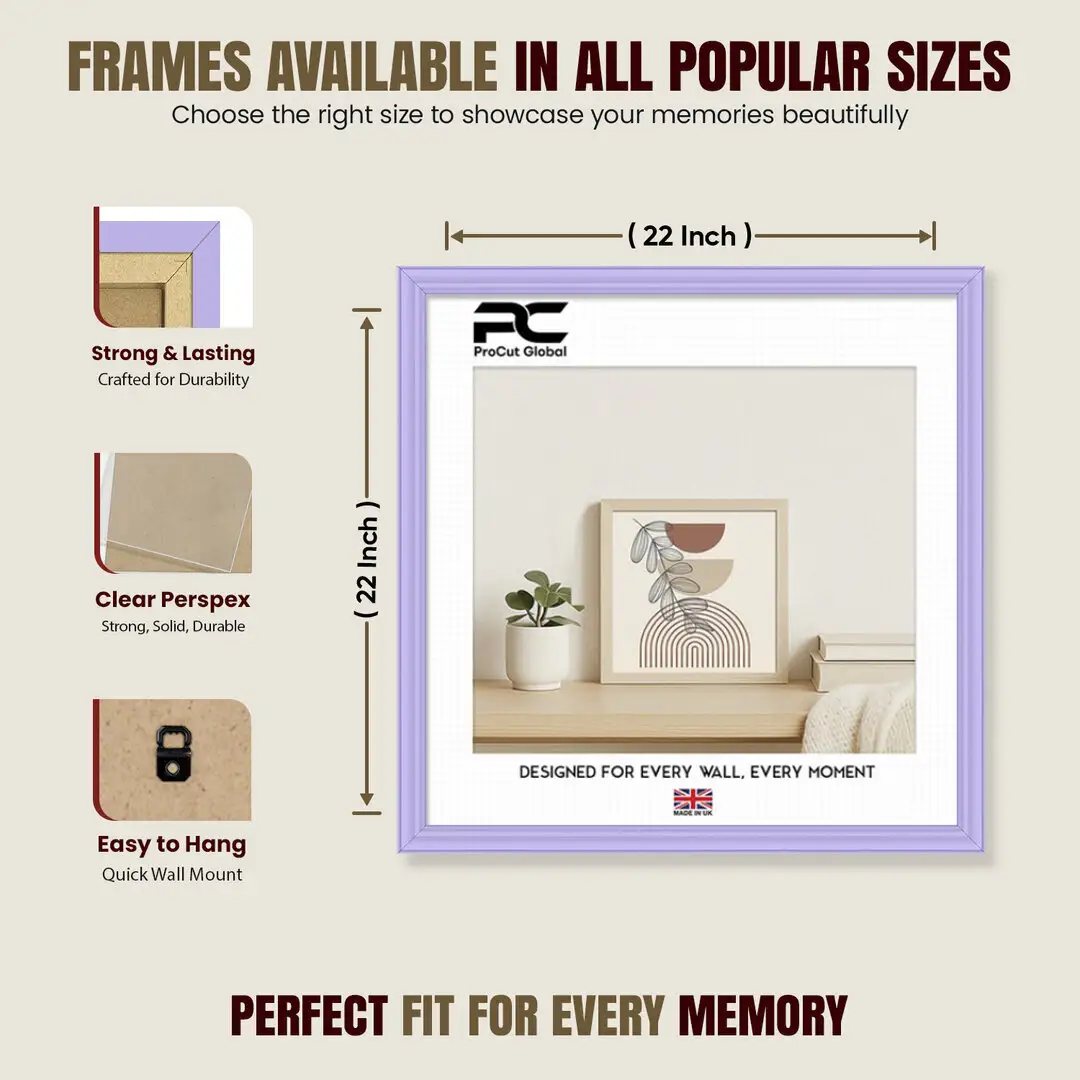 22x22" Classic Purple Picture Frame - Timeless Wall Display For Family Photos & Artwork thumbnail 4