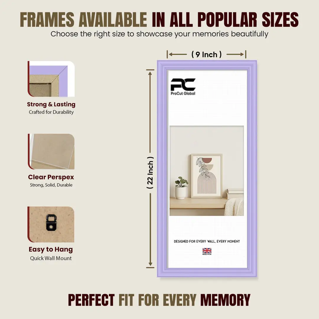 22x9" Classic Purple Picture Frame - Timeless Wall Display For Family Photos & Artwork thumbnail 4