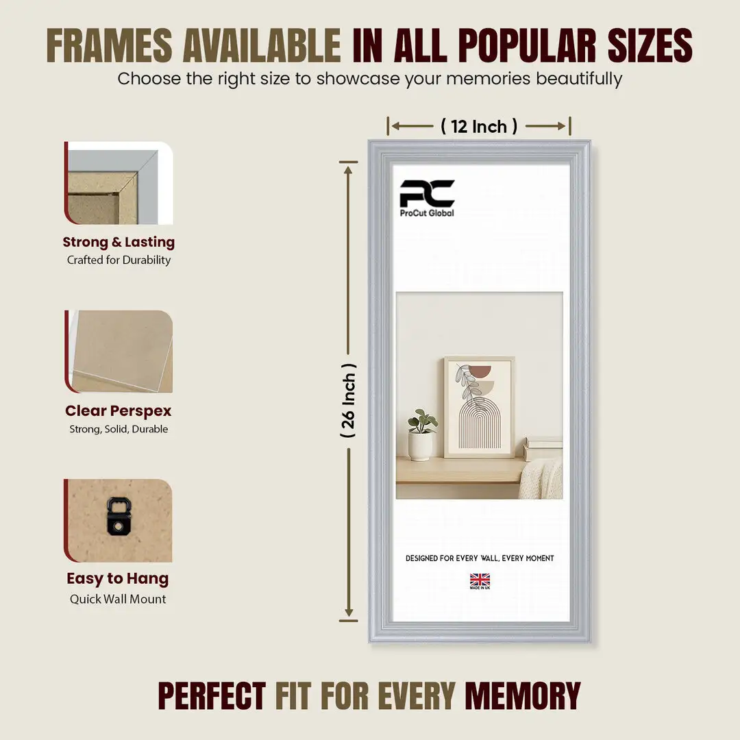 26x12" Classic Silver Picture Frame - Elegant Wall Display For Photos & Artwork thumbnail 4