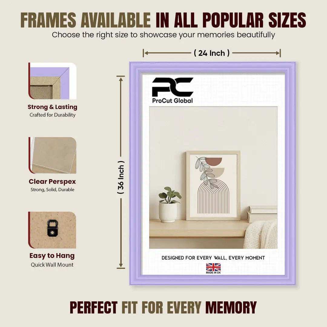 36x24" Classic Purple Picture Frame - Timeless Wall Display For Family Photos & Artwork thumbnail 4