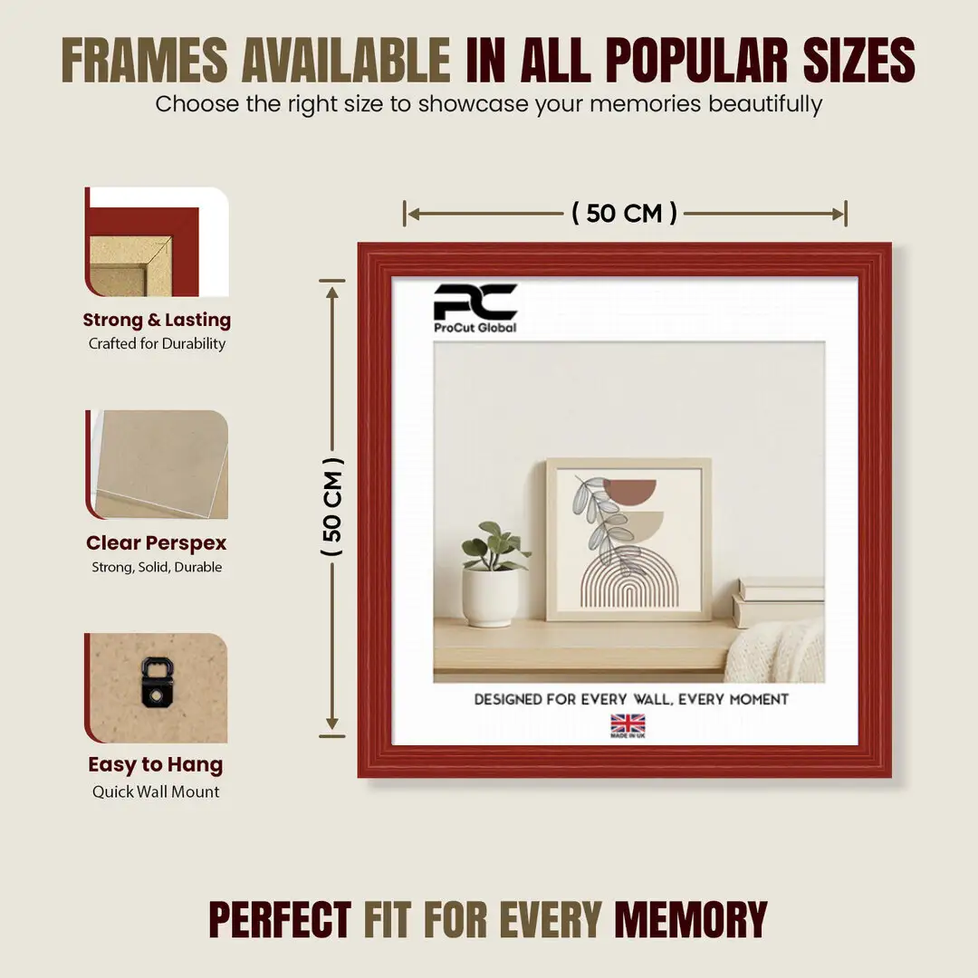 50x50cm Classic Picture Frame - Timeless Wall Display For Family Photos & Artwork thumbnail 4