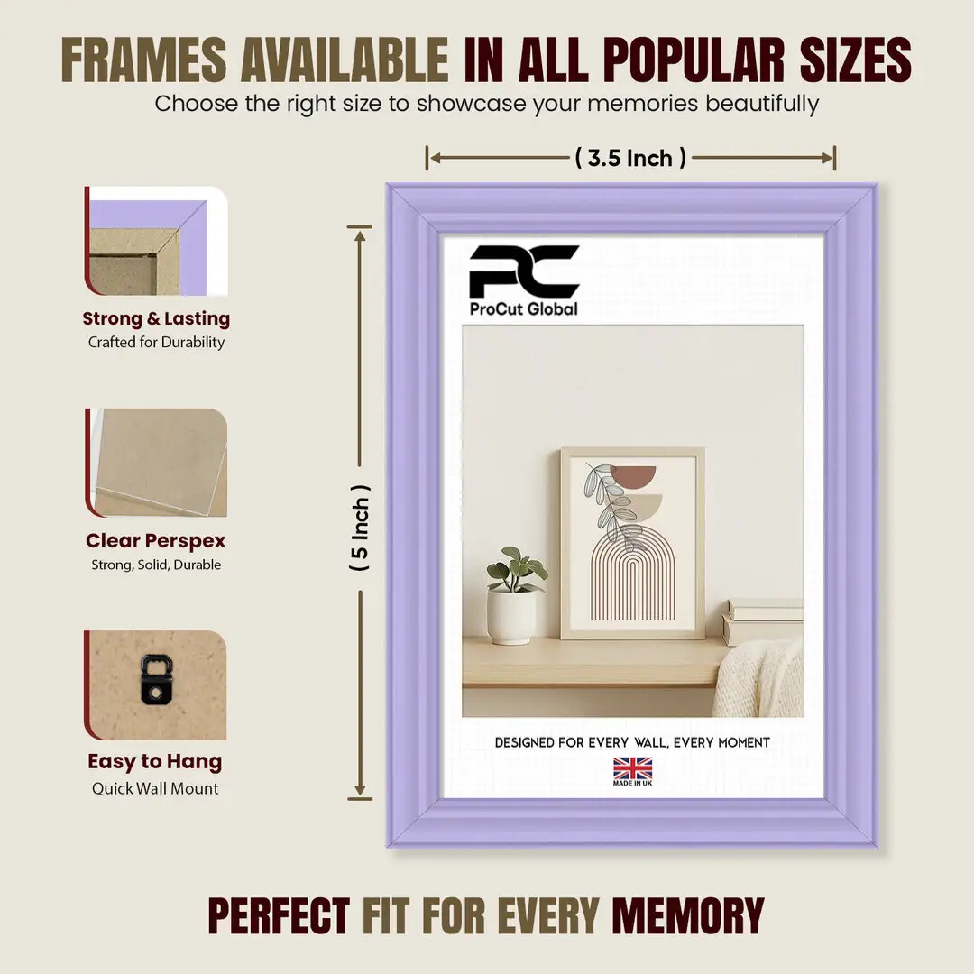 5x3.5" Classic Purple Picture Frame - Elegant Wall Display For Photos & Artwork thumbnail 4