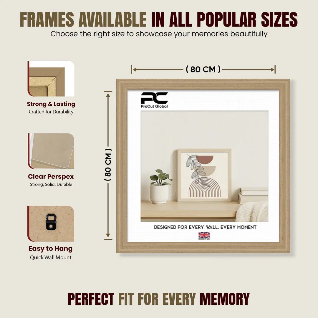 80x80cm Classic Country Pine Picture Frame - Timeless Wall Display For Family Photos & Artwork thumbnail 4