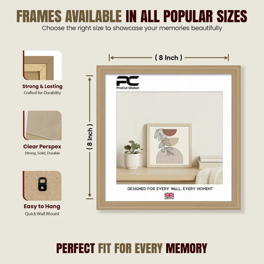 8x8" Classic Country Pine Picture Frame - Timeless Wall Display For Family Photos & Artwork thumbnail 4