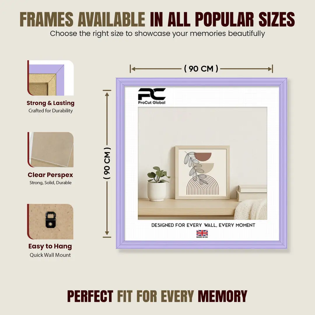 90x90cm Classic Purple Picture Frame - Elegant Wall Display For Photos & Artwork thumbnail 4